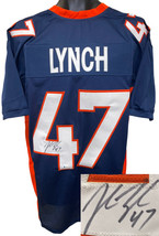 John Lynch signed Denver Navy Custom Stitched Pro Style Football Jersey #47 XL-  - £117.64 GBP