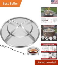 Durable 24-Inch Fire Pit Screen Cover - Heat-Resistant Stainless Steel S... - $85.37