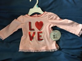 Koala Kids Girl&#39;s Pink LOVE Top 3-6 Month *NEW* r1 - $6.99
