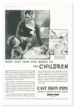 Print Ad Cast Iron Pipe Association Children Vintage 1937 Advertisement - £9.80 GBP