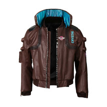 Cyberpunk Johnny Silverhand Samurai Brown Real Leather Jacket - $134.00