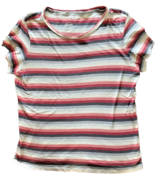 American Eagle Womens Red Blue Gray Striped Shirt Size Small - €3,45 EUR