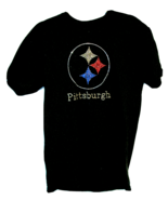 Gildan Womens Mens Black Pittsburgh Steelers T-Shirt Tee City Sparkling ... - $11.83