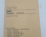 Caterpillar D6D Tractor Parts Book  XMBP9691 30x02070-up 32x01181-up - £11.64 GBP