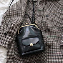 Women Handbags Retro Kiss Lock Shoulder Bags PU Leather Brand Design Lady Vintag - £24.36 GBP