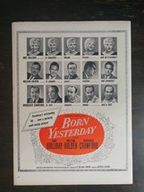 Vintage 1951 Born Yesterday Judy Holliday Full Page Original Movie Ad - 622 - £5.22 GBP