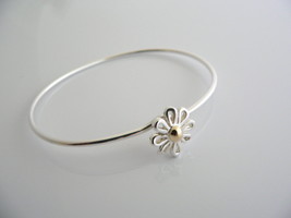 Tiffany &amp; Co Silver Gold Daisy Bangle Bracelet Nature Flower Garden Lover Gift - $398.00