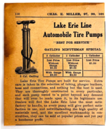1917 Lake Erie Line Tire Pump Advertisement Chas Miller Automobilia F14B - $19.99