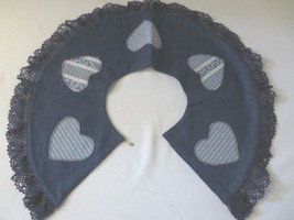 2 Vtg Handmade Collars Denim with hearts and quilt 1960&#39;s Excellent - £11.80 GBP