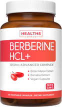 Berberine Supplement (Non-Gmo &amp; Vegetarian) Berberine HCL plus Bitter Melon &amp; Ba - £22.67 GBP