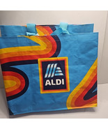 ALDI Reusable Tote Shopping Bag Rainbow Multi Color Pack of 2 Classic Ca... - £7.56 GBP