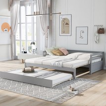 Twin Or Double Twin Daybed With Trundle - Gray - £284.53 GBP