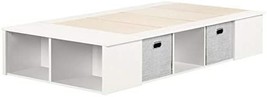 South Shore Flexible Platform Bed with baskets Pure White, Contemporary - $415.99
