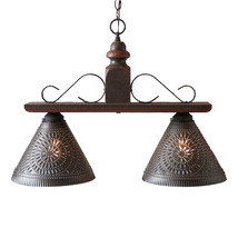 Medium Island Light Wood Metal and Punched Tin &quot;Wellington&quot; in Espresso - £314.76 GBP