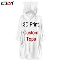 3D Print Kawaii Custom Women Imitation Cotton Polyester Oversized Femme Dropship - £54.53 GBP