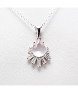 Pink Rose Quartz Necklace, 925 Sterling Silver, Quartz, Gemstones, Neckl... - £24.03 GBP