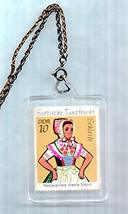 Collectible International Stamp Novelty Necklace - German Folk Costume - $9.79