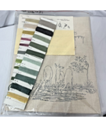 Vintage Stitchery Wool Linen Crewel Kit  Watering Hole Trio Deer Landsca... - $49.99