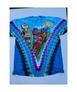 Grateful Dead Casey Jones Train Liquid Blue Tie Dye Size XL T-Shirt  - $32.97