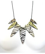 Metallic Stripes Dagger Style Polymer Clay Resin Pendant Necklace fashio... - $586.78 MXN