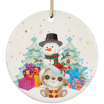 Cute Unicorn And Snowman Winter Ornament Christmas Gift Decor For Animal Lover - £11.89 GBP