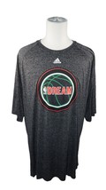 Vintage NBA Dream Big Adidas Basketball Shirt Size 2XT - XXL Tall Grey Tee 2014 - £23.53 GBP