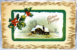 Antique Embossed Postcard Country House in the Woods with Snow 1910 1 Cent Stamp - £3.96 GBP