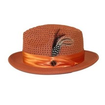 Men's Braided Straw Hat BRUNO CAPELO JULIAN JU930 Burnt Orange image 6