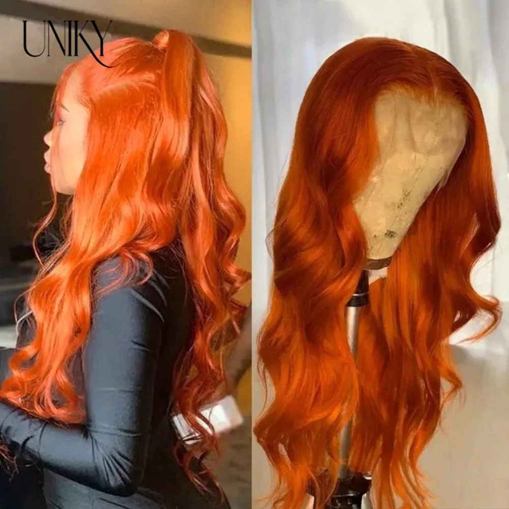 1B/Orange Ginger Lace Frontal Wig Human Hair 13x4 Body Wave Lace Front Wigs P - £76.36 GBP+