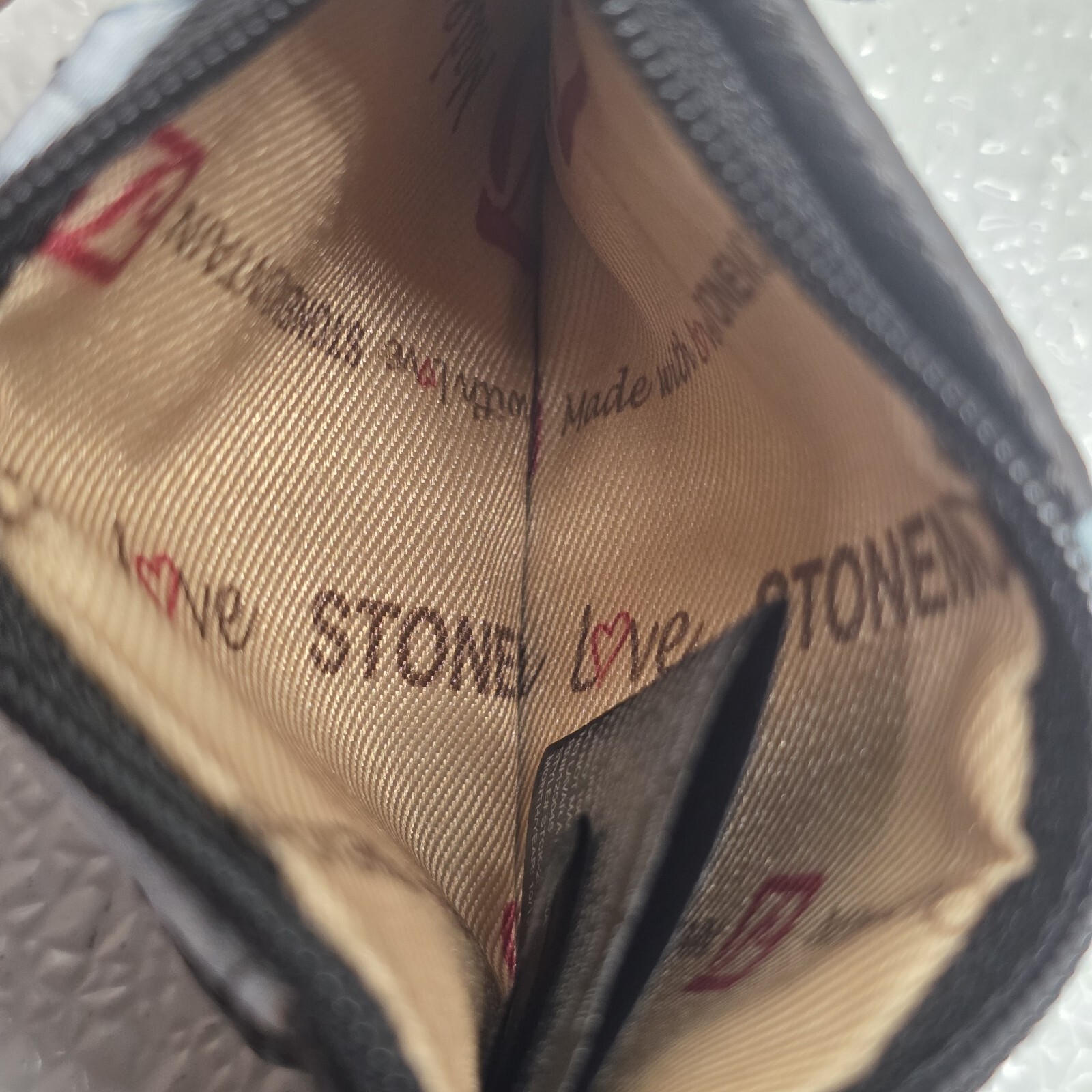 Stone Mountain Black Floral Leather Blend Zip Money & ID Card Holder Lanyard NWT Item image 8