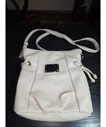 Nicole Miller  &quot; Nicole&quot; Faux Leather White Crossbody Bag Purse Adjustable  - €13,65 EUR