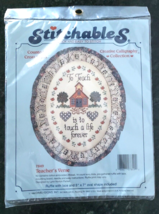New STITCHABLES Teachers Verse COUNTED CROSS STITCH KIT #7849 Lace Oval 5x7 - $169.64 MXN