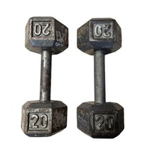 20lb Cast Iron Dumbbells Metal Hex Pair of 2 Weights Set Lifting 40lbs Total  - £25.18 GBP