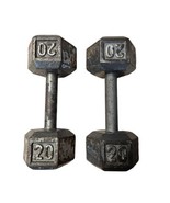 20lb Cast Iron Dumbbells Metal Hex Pair of 2 Weights Set Lifting 40lbs T... - $622.02 MXN