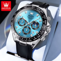 OLEVS 2875 Original Luxury  Quartz Watch for  Silicone Strap Chronograph... - $33.99