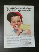 Vintage 1958 Crest Tooth Paste Norman Rockwell Kids Full Page Original A... - $6.64