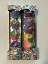 2 Packs Goofy Foot Designs Macaron &amp; Cupcake Glitter Coated Chalk Total of 9 NEW - £5.50 GBP