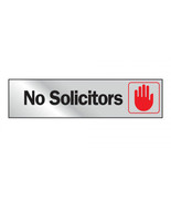 NO SOLICITORS Sign Self Adhesive Sticker for Door Mailbox Window 2&quot;x8&quot; H... - $30.93 CAD