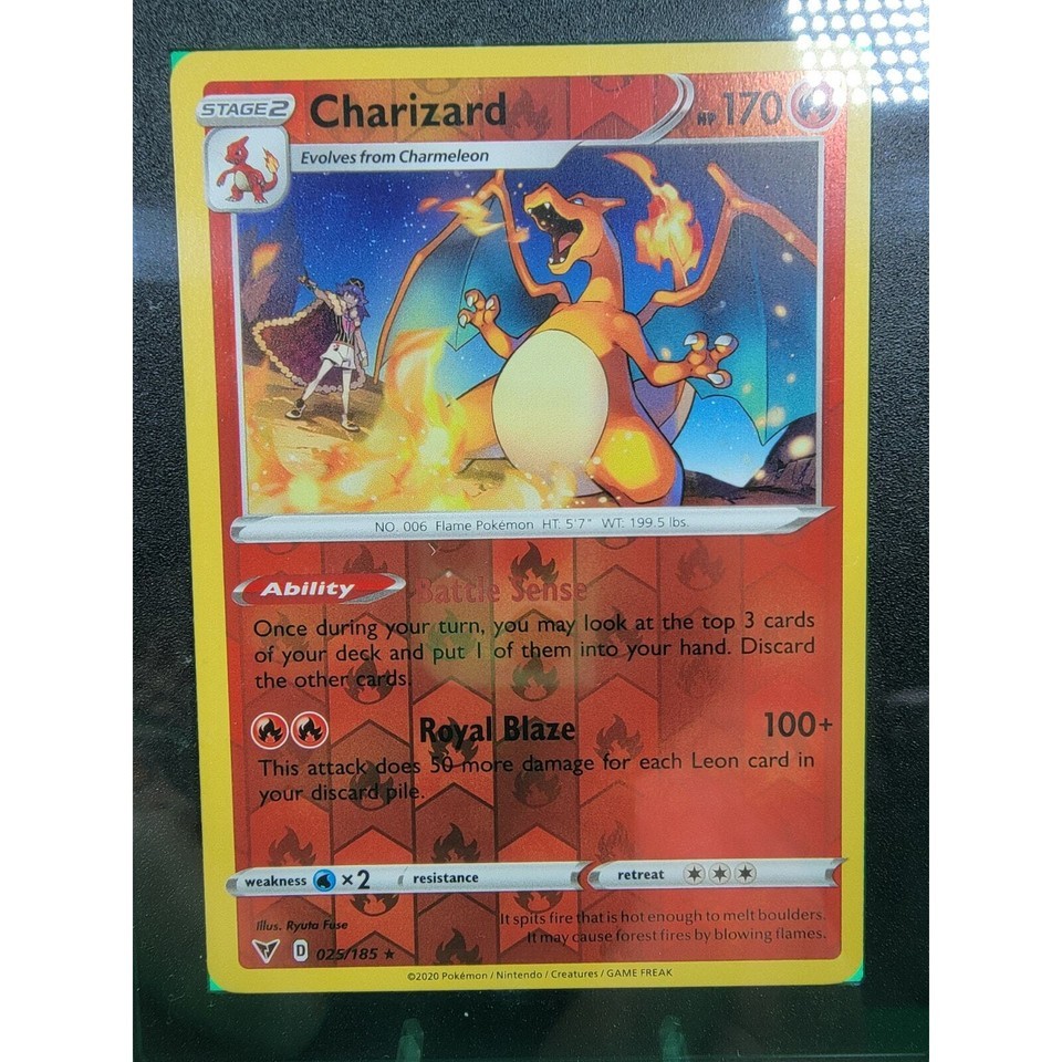 2020 Pokémon Sword & Shield Vivid Voltage 025 Charizard-Reverse Foil SGC 9 MT Item image 5