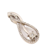 925 Sterling Silver Vintage Pendant Delicate Designer Diamonds Inlay   P... - $68.04 CAD