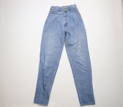 Vintage 90s Streetwear Womens 10 Distressed Pleated Tapered Leg Denim Je... - £31.12 GBP