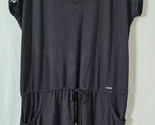 Calvin Klein Swimwear Crochet-Shoulder Tunic Cover Up Women&#39;s L/XL Black... - $23.36
