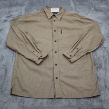 Weatherproof Shirt Mens M Brown Long Sleeve Button Up Casual Collared Top - £17.97 GBP