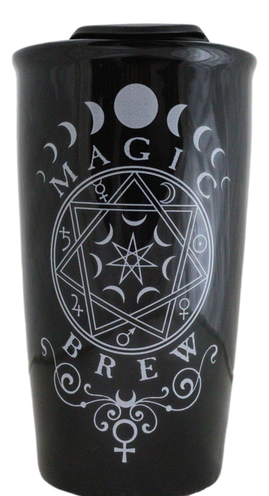 Wicca Witchcraft Phases Of The Moon Magic Brew Ceramic Travel Mug Coffee... - $24.99