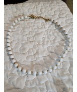 Vintage Monet White Gold Bead Hook Clasp Necklace 16 to 18.5”adj. Logo T... - $32.73 CAD