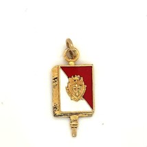 Vintage Signed Sterling Role Vermeil Enamel Fraternity School Key Charm Pendant - £35.72 GBP