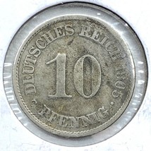 1905 A German Empire 10 Pfennig Coin - $4.45