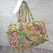 ❤️ Vera Bradley Tutti Frutti Large 21&quot; Travel Duffel Carry On Green Paisley - £46.40 GBP