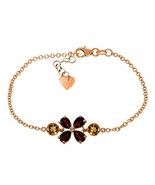 Galaxy Gold GG 14k Rose Gold Floral Bracelet with Garnets and Citrines - $811.79