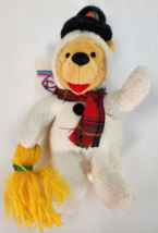 Vintage Disney Store  Snowman Pooh with Broom - Winnie The Pooh 8&quot; Bean Bag - £7.65 GBP